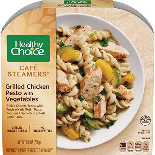Cafe Steamers Frozen Dinner, Grilled Chicken Pesto with Vegetables,